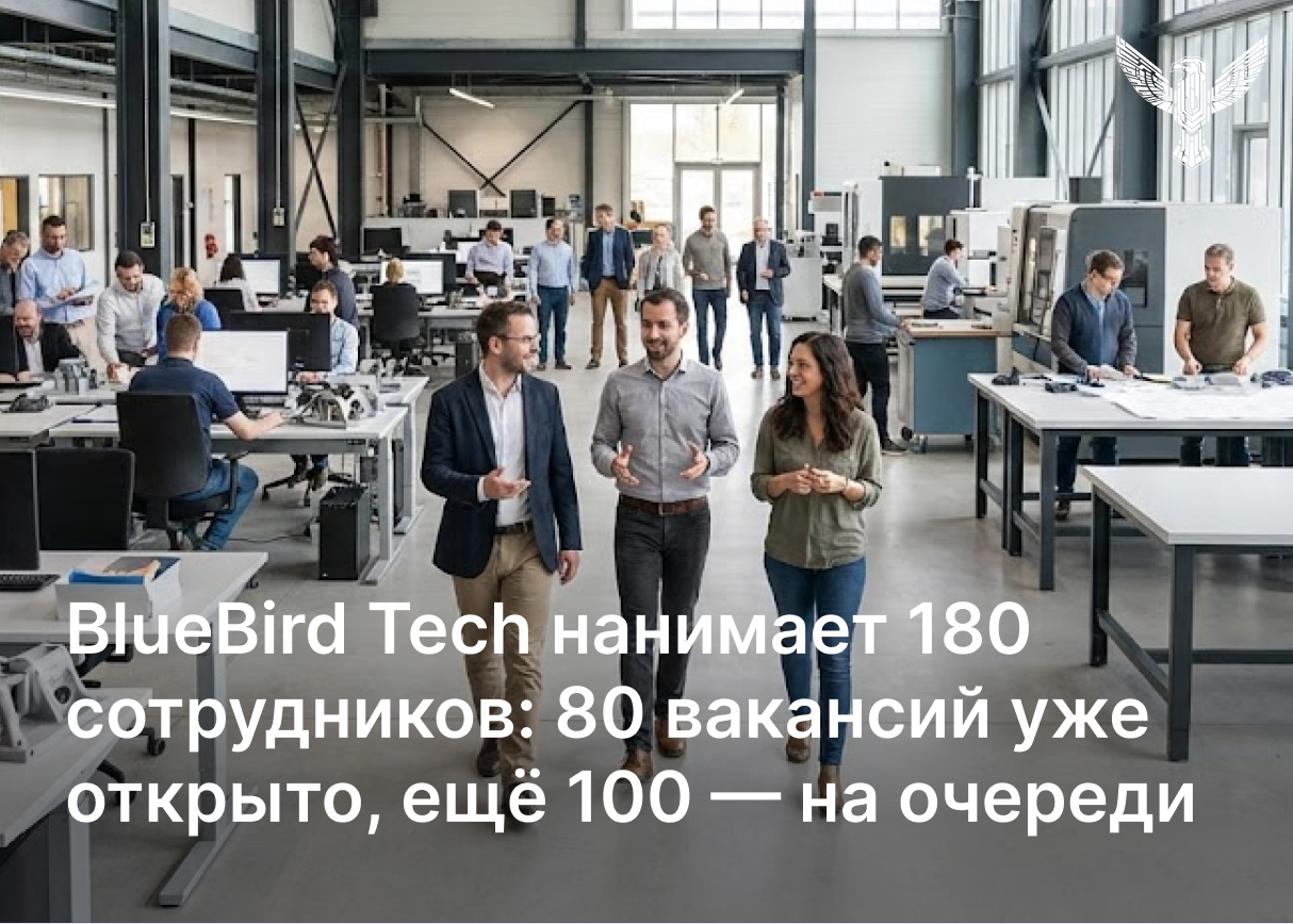 BlueBird Tech нанимает 180 сотрудников: 80 вакансий уже открыто, ещё 100 — на очереди
