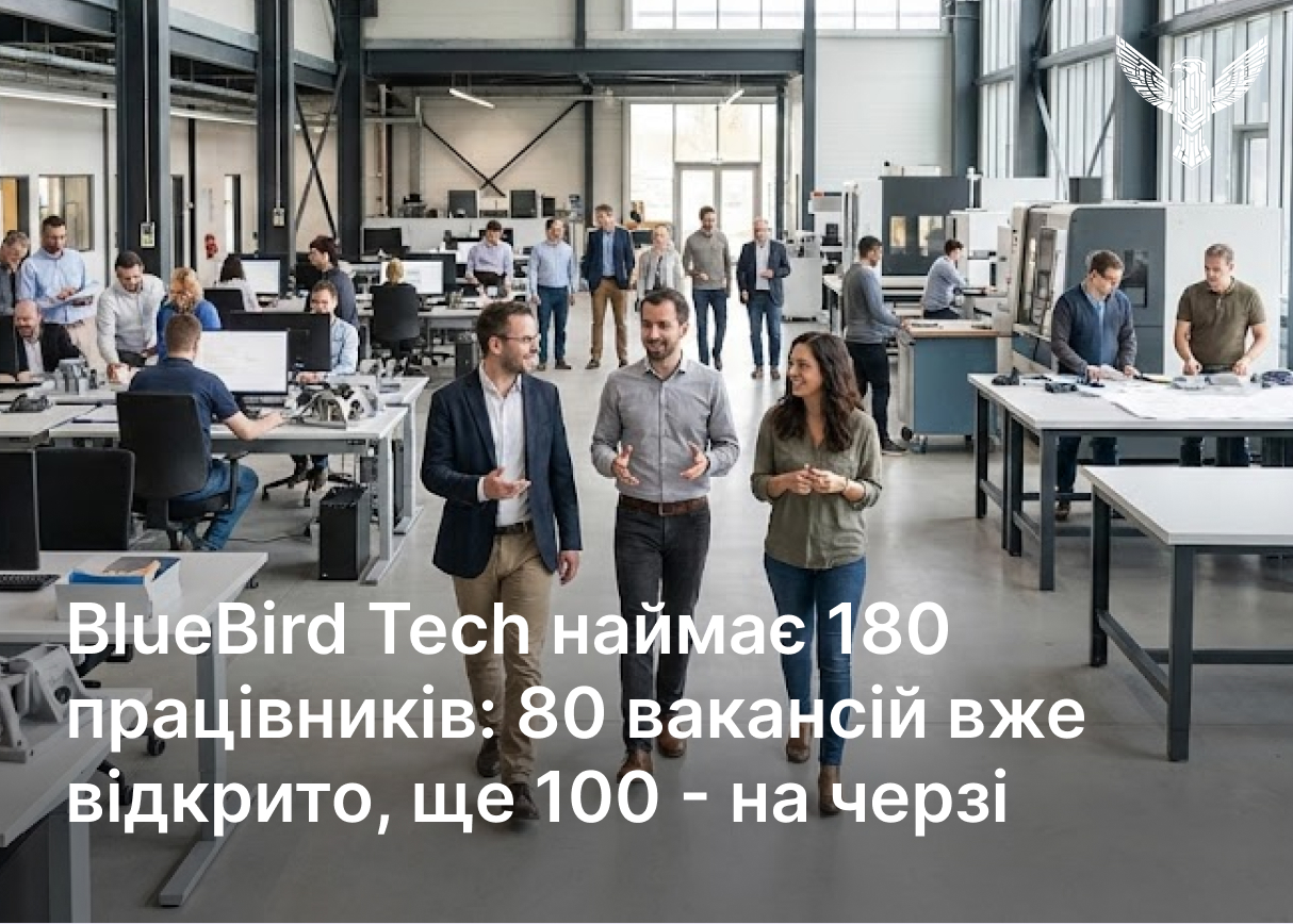 BlueBird Tech наймає 180 працівників: 80 вакансій вже відкрито, ще 100 – на черзі