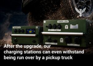 After the upgrade, our charging stations can even withstand being run over by a pickup truck 